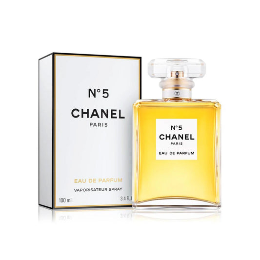 Chanel No. 5 perfume bottle and packaging on a white background The Style Hub
